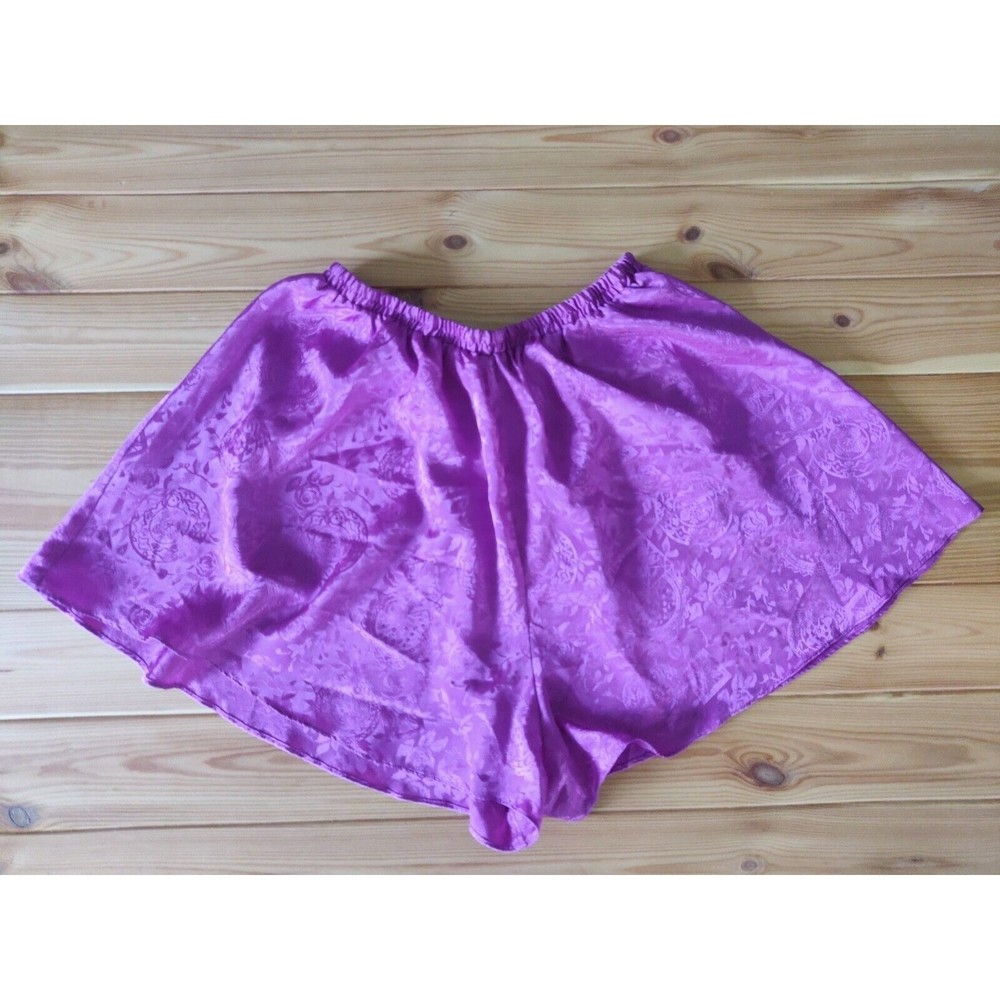 Vintage Victoria’s Secret Gold Label PJ Shorts Size Large L Floral Design Purple